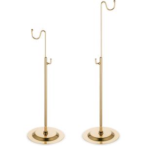 Gold Handbag Display Stands - Set of Two Single Hanging Hook Stand, Retail Metal Table Adjustable Bag Rack
