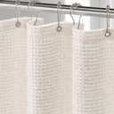 Linen Waffle Weave Shower Curtain Cream Shower Curtains for Bathroom Beige,72" W x 72" L