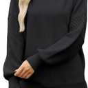 CiCiBird Women Oversized Turtleneck Sweater Fall Long Lantern Sleeve Knit Pullover 2025 Winter Fashion Jumper Top (Black, M)