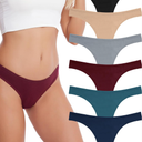 ANZERMIX Women's Breathable Cotton Thong Panties Pack of 6 Size Medium