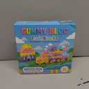 Soft Train Building Blocks with Wheels, 42 PCS Montessori Sensory Stacking Blocks, Toddler Learning Toy with Station, Squeezable, Stretchable & Stackable Tactile Toys, Preschool Creative Play for Kids