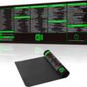 Excel Cheat Sheet Desk Pad,Excel Shortcuts Mousepad,35.4x15.7Extra-Large Waterproof Stitched Edges and Non-Slip Office Desk Mat Keyboard Pad,