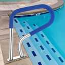 304SS Pool Handrail with Nonslip Blue Cover - 30x22 Inground Pool Rail