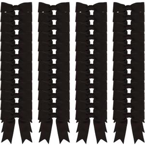 50 Pcs 3 Inches Black Grosgrain Ribbon Bows Pretied Bows Premade Craft Bows for Treat Bags Gift Wrapping Basket Wedding Baby Shower Brithday Valentine's Day Christmas Party