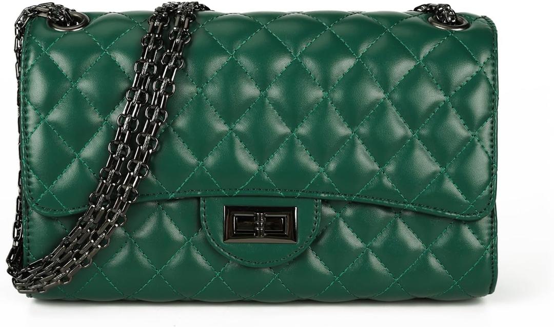 Gladdon Quilted Crossbody Purse for Women Trendy Ladies Shoulder Bag with Chain Designer Purses