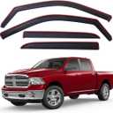 Lightronic Extra Durable Clip-on in-Channel Auto Vent Window Visor, Fits 2009-2018 Dodge Ram 1500 Crew Cab; 2010-2026 Ram 2500/3500 Crew/Mega Cab; 2019-2024 Ram 1500 Classic Crew Cab, Smoke, 4-Pcs