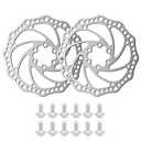 2Pcs 160mm Disc Brake Rotor Stainless Steel Bike Disc Brake Rotor with 5 Bolts Fit for Road Bike, Mountain Bike, MTB, BMX