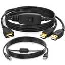 Herfair USB Splitter 1 in 2 Out Printer Cable Splitter for Two Computers to One Printer USB Female to Dual Male Adapter Cord for Scanner/Fax Machine/Computer Peripherals (Both 5FT)