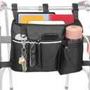 TONINT Large Walker Bag with Water Cup Holder, Walker Basket, Walker Accessories, Walker Bags For Folding Walker, Walker Bags For Seniors, Bag For Walker, Foldable Walker Storage Bag, Side Walker Bag