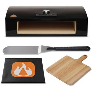 BakerStone Outdoor Pizza Oven, Propane Gas Pizza Oven for Grill 5-Sided Stone Baking Chamber, Portable Pizza Oven Box Kit with Wood Pizza Peel, Turning Peel, Dust Cover, Original Series, 14" pizza