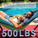 ANAGOO Double Hammock with Stand, 2 Person Hammock with Carrying Bag,Heavy Duty Portable,500 lb Capacity, Perfect for Both Indoors and OutdoorsOcean Breeze