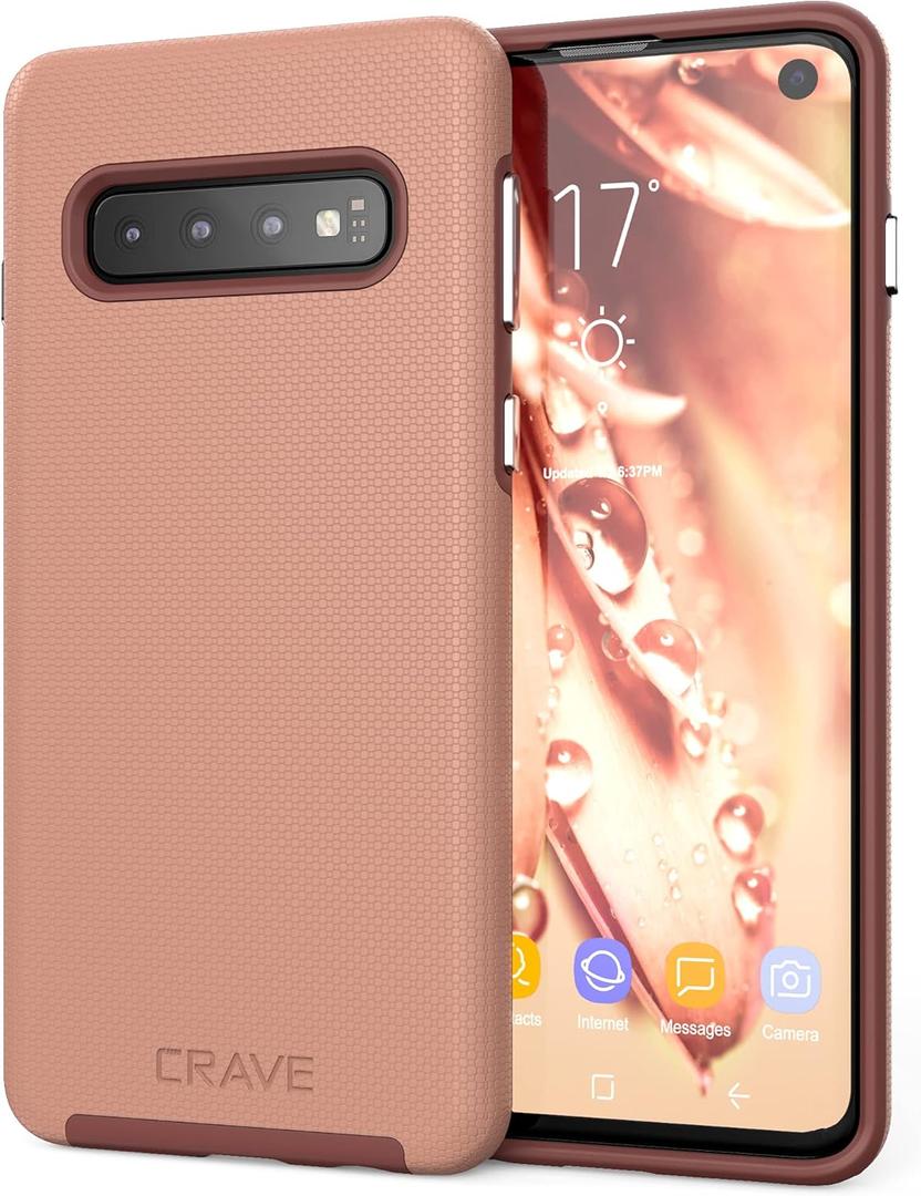 Crave Dual Guard for Samsung Galaxy S10 Case, Shockproof Protection Dual Layer Case for Samsung Galaxy S10 - Blush