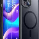 SPIDERCASE Only Designed for iPhone 15 Plus Case, Magnetic [2 Pcs Tempered Glass Screen Protector] [Full Camera Protection] Anti-Fingerprint Anti-Scratch for iPhone 15 Plus 6.7, Black