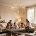 Gold Chandeliers for Dining Room Light Fixture Over Table, Modern Farmhouse Chandeliers for Living Room,15-Lights Industrial Metal Candle Lighting Fixtures for Entryway Kitchen Island Foyer
