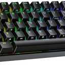 Ranked N60 Nova 60% Form Factor | Hot Swappable Mechanical Gaming Keyboard | 61 Keys Multi Color RGB LED Backlit for PC/Mac Gamer (Black, Gateron Red)