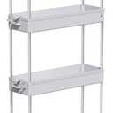 SPACEKEEPER Slim Rolling Storage Cart 4 Tier Bathroom Organizer Mobile Shelving Unit Storage Rolling Utility Cart Tower Rack for Kitchen Bathroom Laundry Narrow Places, Gray (Grey)