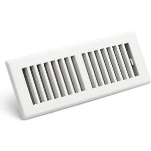 4" x 14" White Floor Register 2 Way  Stamped Face Steel Vent Cover, HVAC Floor Grille for AC Heat, Fits 4x14 Duct Opening, Heavy Duty Metal Register