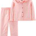 Simple Joys by Carter's baby-girls 2-piece Coat Style Pajama Set (5T, Pink White Dots)