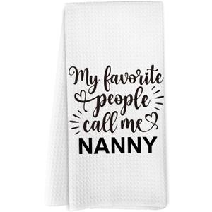 3 x Nanny Gifts Kitchen Towels, Nanny Gifts for Grandma Dish Towels Tea Towels for Kitchen, Nanny Grandma Gifts from Grandkids, Gifts for Nanny Hand Towels for Bathroom Kitchen, 16x24 Inches