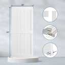 SmartStandard 36 x 84 inch White Sliding MDF Barn Door with 6.6FT Black Sliding Door Hardware Kit & Handle, Pre-Drilled Ready to Assemble, Waterproof PVC Coating, H-Frame