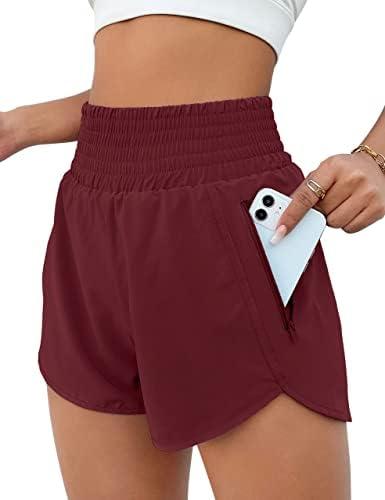 BMJL Women's Athletic Shorts High Waisted Running Short Pocket 2.5" Sporty Shorts Gym Workout Shorts, S
