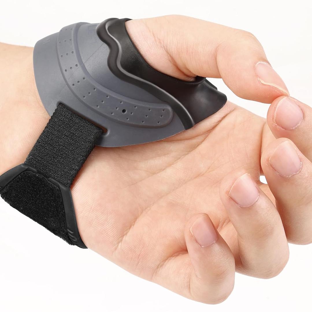 Velpeau CMC Thumb Brace for Arthritis Pain and Support, with High Elasticity and Anti Slip Wrist Strap, Comfortable Thumb Splint Stabilizer for Osteoarthritis for Women and Men (Grey, Left Hand, M)