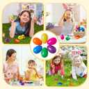 HIKISS 12 Pcs Easter Eggs with Mini Stuffed Animal Plush Toys Easter Basket Stuffers Filler for Kids Toddler Boys Girls Egg Hunt Party Favors Classroom Prize Supplies