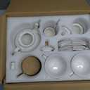 fanquare 15 Pieces Simple White English Ceramic Tea Sets,Tea Pot,Bone China Cups Without Metal Holder,Matching Spoons,Afternoon Tea Set Service Coffee Set