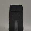 SURITCH for iPhone 16 Plus Case with Magnetic Camera Slide Cover and Adjustable Kickstand, Compatible with MagSafe, Shockproof Bumper Case Slim Protective Cover for iPhone 16 Plus 6.7 Inch, Black