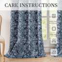 ChrisDowa Navy Blue Blackout Curtains 84 Inches Long 2 Panels for Bedroom Living Room,Flower Patterned Room Darkening Thermal Insulated Soundproof Grommet Window Treatments Drapes,52X84