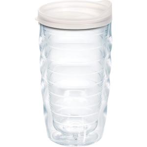 Tervis Clear & Colorful Lidded Made in USA Double Walled Insulated Tumbler Travel Cup Keeps Drinks Cold & Hot, 10oz Wavy, Frosted Lid