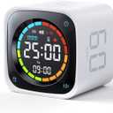 Ticktime TK3 Pomodoro Timer Cube, Productivity Timer, 5/10/30/60 Min Presets, Custom Countdown, Stopwatch & Clock, Triple Alarms, Silent/Vibration/Sound Alerts, Rechargeable for ADHD Study Task, White