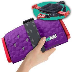 New mifold Comfort Grab-and-go Car Backless Booster Seat-Compact and Portable for Every Day and Carpooling, Travel, Taxis etc. Narrow and Lightweight car seat, Royal Purple