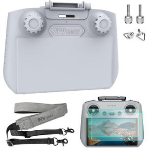 FPVtosky 3-IN-1 Mini 5/4 Pro RC 2 Sun Hood protective Cover + 2 Screen Protector + Lanyard Bundle, Fits DJI Avata 360/ Mini 4 Pro/Air 3S/Flip RC2 Remote Controller Accessories