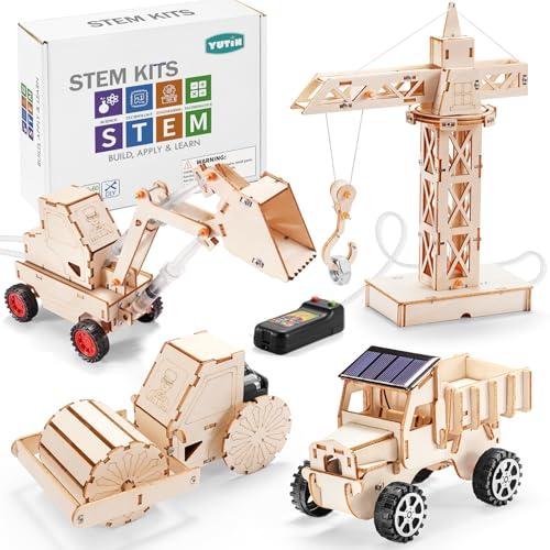 STEM Kits for Kids Ages 8-10 10-12, Wood Building Crafts Kit for Boys 8-12, Model Car Kit, 3D Wooden Puzzles Woodworking Science Projects, Construction Engineering STEM Toys for 8 10 13 12 14 Year Old