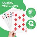 Gamie Giant Poker Jumbo Playing Cards - 10.5 Inches X 14.5 Inches - Extra Large Playing Cards Set with 2 Jokers - Huge Casino Game Cards for Kids and Adults - Oversized Poker Party Decorations - 1 Pack