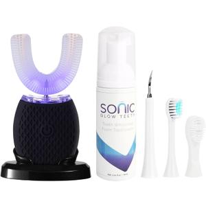 Automatic Toothbrush for Adult - Ultrasonic Electric Toothbrush with Soft Bristles & 30s Timer Rechargeable Portable Design with Wireless Charging Waterproof & Washable for Travel & Home Use (Black)