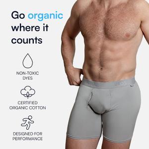 NADS Organic Cotton Boxer Briefs – Hormone-Friendly, Non-Toxic Men’s Underwear for Comfort, Support & Safer Nuts M