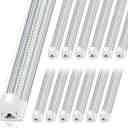 Barrina 8FT LED Shop Light, 100W 15000LM 5000K, Clear Cover Linkable Led Tube Lights, V Shape Integrated T8 LED Lighting, LED Ceiling Lights for Garage, Warehouse, Workshop, ETL Listed, 12 Pack