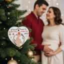 Heart's Sign 2-in-1 Christmas Pregnancy Ornament 2025 | Bumps First Christmas Ornament 2025 | Mom to Be Gifts | Expecting Mom Gifts for Xmas (Deer)