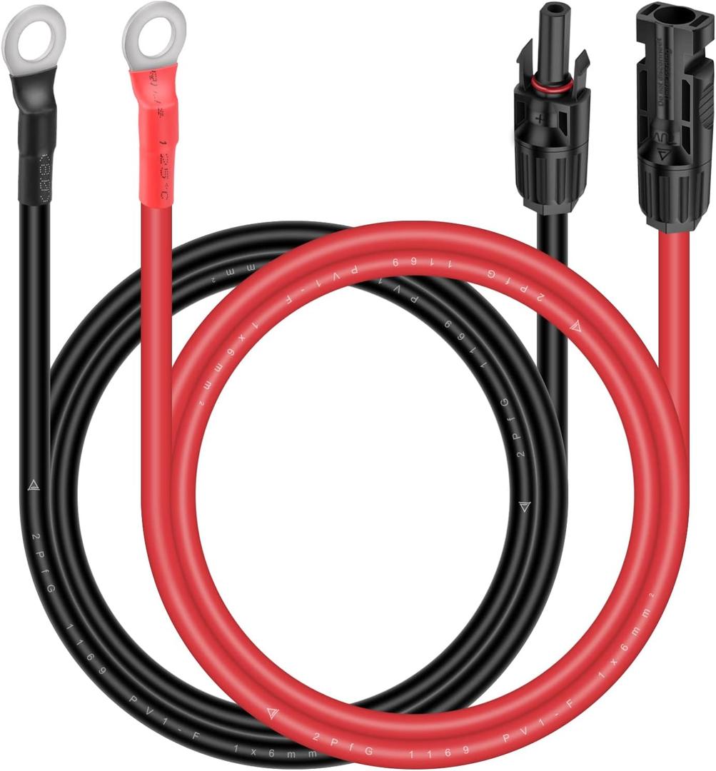 iGreely 10 Gauge Wire Solar Panel Adapter Kit - 3Ft Cable Connector for RV Solar Charge Controller, Generator, Inverter, Battery Pack Charger