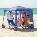 AMMSUN Beach Cabana, 6.5'6.5' Beach Canopy, Easy Set up and Take Down, Cabana Tent with Sand Pockets, Instant Sun Shade with Side Wall, Siesta Stripe