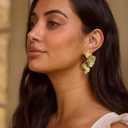Gold Flower Statement Earrings for Women, 14K Gold Plated Large Irregular Leaf Floral, Big Chunky Dangle Earrings Set