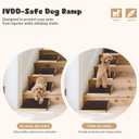 4-Pack Wooden Dog Ramp for Stairs, Anti-Slip Pet Steps for Small Dogs with Carpet Surface, Low-Angled Pet Ramps for Staircase, Steps and Stairs Assist for Injured & Aged Pets, Stairs Ramp for Dogs