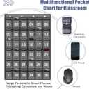 Loghot Classroom Accessories Closet Pocket Chart for Cell Phones Holder Wall Door Hanging Organizer (36 Pockets Gray)