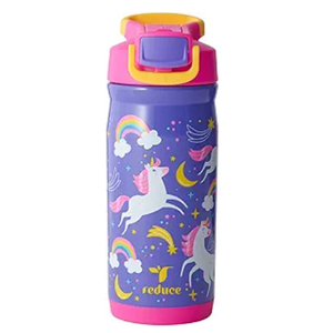 Reduce Hydrate Pro Kids 14oz Stainless Steel Insulated Water Bottle w/Straw – Spill Proof Tumbler for Kids – 30 Hour Cold Retention – Dishwasher Safe Leak-Proof Design - Unicorn Magic