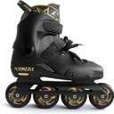 FLYDAZZLE Inline Skates for Men Urban - Freeride Slalom City Street Skating, Hard Boot ABEC-9 Bearing Ankle Support, Bonus Insoles Laces (US 8.5-9)