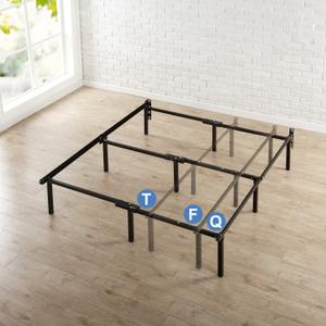 ZINUS Michelle 12 Inch Compack Bed Frame, for Box Spring and Mattress Sets, Extra High so Bed Risers not needed, Fits Twin to Queen (Black)