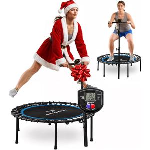 Lifepro JumpTrack 40 Rebounder Trampoline  225 lb or 350 lbs Max Weight Portable Silent Bungee System with Jump Counter - Low-Impact Cardio & Exercise Trampoline for Home Workouts