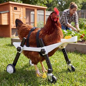 Adjustable Pet Chicken Wheelchair,Specialized Poultry Mobility Aid for Injured or Disabled Poultry,Friendly Washable,Ideal for Physical Therapy&Recovery,Comfortable Fit,Easy to Install-Medium